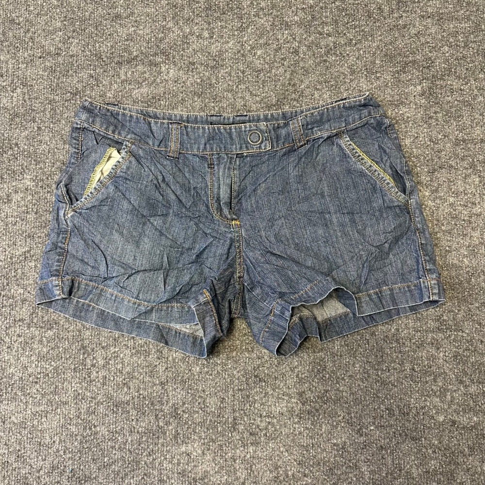 New York & Company Shorts Womens Size 6 Blue Cotton Denim Casual Cuffed Summer